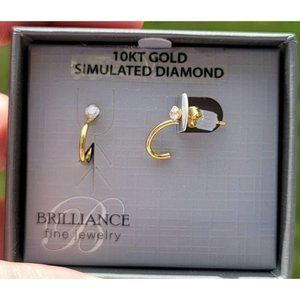 Solid 10K Gold Half Hoop Earrings